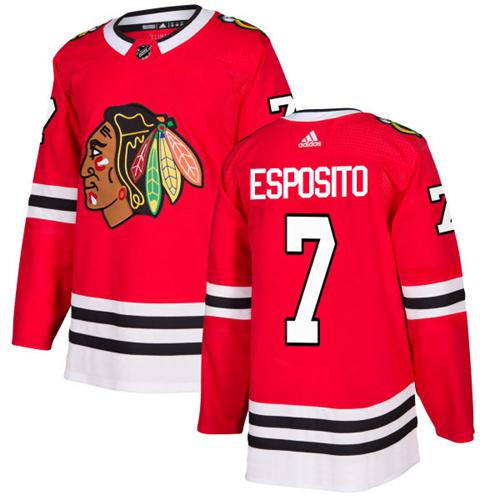 Adidas Men Chicago Blackhawks #7 Tony Esposito Red Home Authentic Stitched NHL Jersey